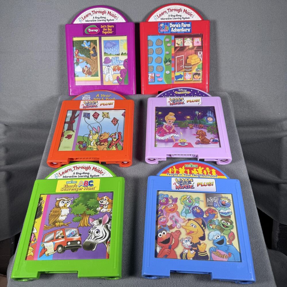 Fisher-Price Learn Through Music Lot of 6 Carts Plus Sesame Street‎ Disney Dora